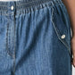 Flying Tomato Indigo Comfort Line denim pants, casual blue jeans with a relaxed fit, shown on a model.