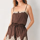 VINTAGE MOCHA WOVEN ROMPER