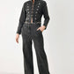CITY LIMITS BLACK DENIM WIDE LEG PANTS