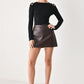 REBEL ROMANCE FAUX LEATHER SKORT