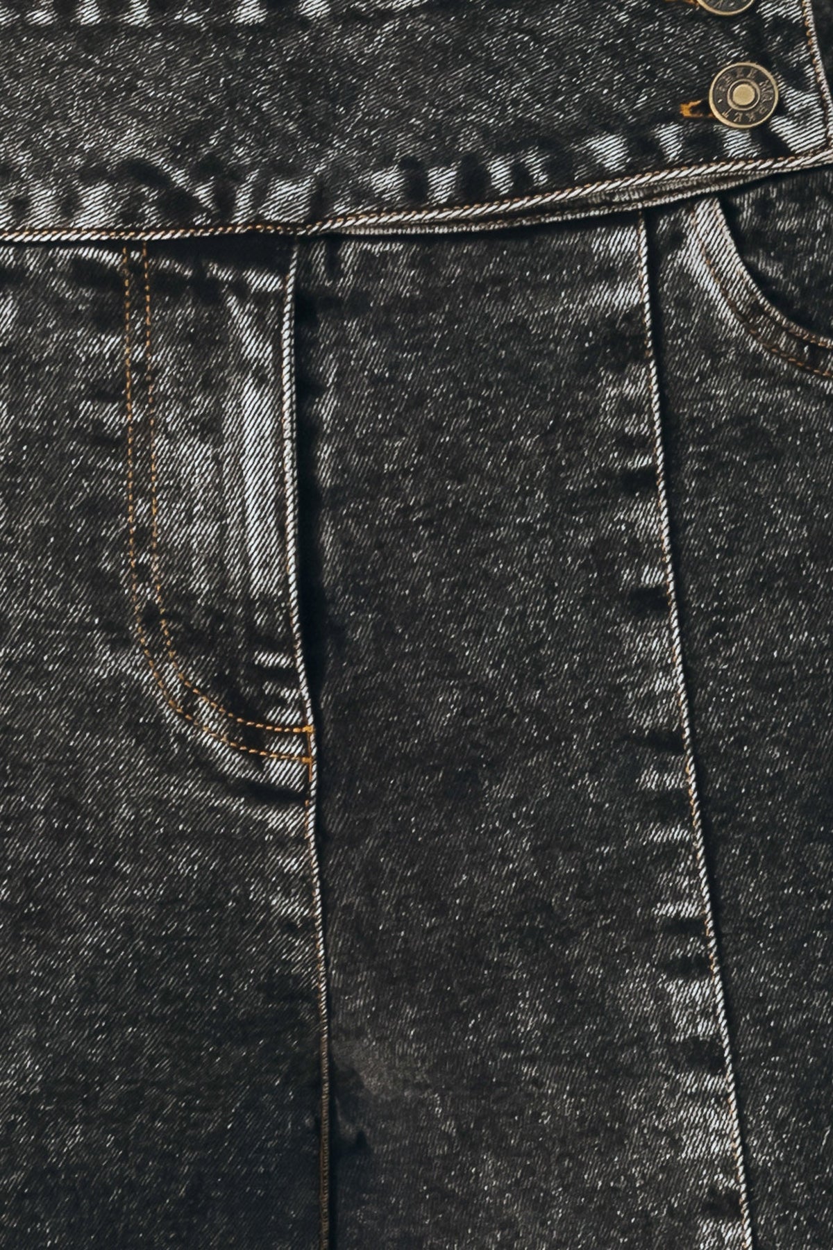 Black Flying Tomato Downtown Edge crossover denim pants with stylish design and fitted silhouette.