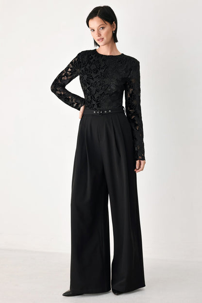 AFTER DARK LACE WIDE LEG JUMPSUIT