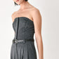 POWER HOUR STRAPLESS BELTED JUMPSUIT