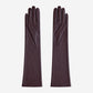 FS01W (brown) - Italian cashmere lined opera length leather gloves