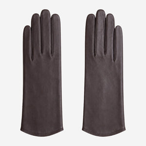 FS02Z (darkbrown) - Women’s unlined Italian lambskin leather gloves