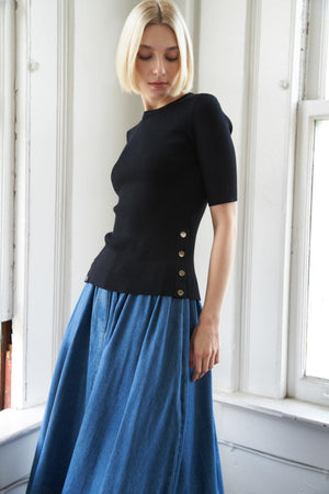 Black Flying Tomato Memories We Created sweater top, cozy knitted sweater with a relaxed fit and ribbed cuffs.