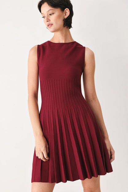 Flying Tomato burgundy sweater knit mini dress from The Weekend Estate collection, featuring cozy sweater material and a fitted silhouette.
