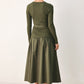 Flying Tomato City After Dark mixed media midi dress in olive, featuring stylish design and comfortable fit.