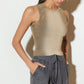 Flying Tomato No One Prettier knit tank top in charcoal, casual sleeveless top with ribbed texture and relaxed fit.