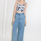 PLAIN OPTIMISM NAVY WOVEN CROP TOP