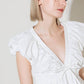 SLOW DOWN IN WHITE WOVEN TOP