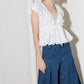 SLOW DOWN IN WHITE WOVEN TOP