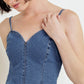 Flying Tomato Power Poise Indigo Cami Top, lightweight sleeveless blouse with a relaxed fit and adjustable straps.