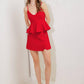 Red woven cami top from Flying Tomato's Melted Marshmallow collection, featuring a stylish, lightweight design.