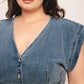 NO SECOND THOUGHT WASHED DENIM TOP