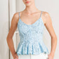 PURELY ROMANTIC WOVEN LACE CAMI TOP