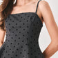 CHARCOAL DOT CHARCOAL PEPLUM TOP