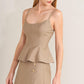 MANHATTAN PEPLUM WOVEN CAMI TOP