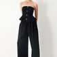 BLACK TIE PALAZZO KNIT TUBE TOP
