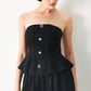 BLACK TIE PALAZZO KNIT TUBE TOP