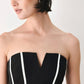 BLACK AND WHITE REIGN WOVEN TUBE TOP