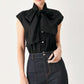 MODERN STATEMENT BOW WOVEN TOP