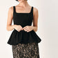 MIDNIGHT ROMANCE SQUARE NECK PEPLUM TOP