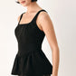 MIDNIGHT ROMANCE SQUARE NECK PEPLUM TOP