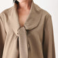 MOCHA MUSE SCARF TIE BUTTON DOWN TOP