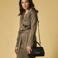 Federica (black) - Italian calf leather women's crossbody bag (with shoulder strap)