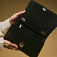Federica (black) - Italian calf leather women's crossbody bag (with shoulder strap)