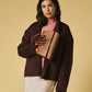 Federica (cognac) - Italian calf leather women's crossbody bag (with shoulder strap)