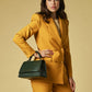 Federica (green) - Italian calf leather women's crossbody bag (with shoulder strap)