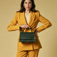 Federica (green) - Italian calf leather women's crossbody bag (with shoulder strap)