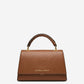 Federica (cognac) - Italian calf leather women's crossbody bag (with shoulder strap)