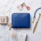 Small Zipper Wallet with Detachable Key Ring - Cobalt Blue