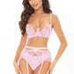 Axami Allure Pink Floral Lace Balconette Bra-2