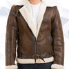 Forest Double Face Shearling Distressed Leather Jacket - -