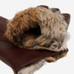 Francesca (brown) - Italian lambskin leather gloves with brown rabbit fur lining