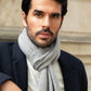 Riccardo (grey & white) - Italian 100% cashmere scarf with pattern