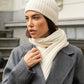 Napoli (cream) - Italian 100% cashmere ribbed scarf (unisex)