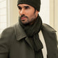 Milano (dark green) - Italian 100% cashmere ribbed beanie (unisex)