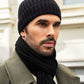 Napoli (black) - Italian 100% cashmere ribbed scarf (unisex)