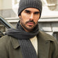 Napoli (dark grey) - Italian 100% cashmere ribbed scarf (unisex)