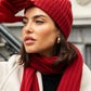 Milano (red) - Italian 100% cashmere ribbed beanie (unisex)