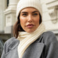 Milano (cream) - Italian 100% cashmere ribbed beanie (unisex)