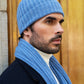 Milano (light blue) - Italian 100% cashmere ribbed beanie (unisex)