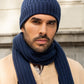 Napoli (navy blue) - Italian 100% cashmere ribbed scarf (unisex)