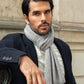 Riccardo (grey & white) - Italian 100% cashmere scarf with pattern