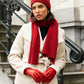 Napoli (red) - Italian 100% cashmere ribbed scarf (unisex)